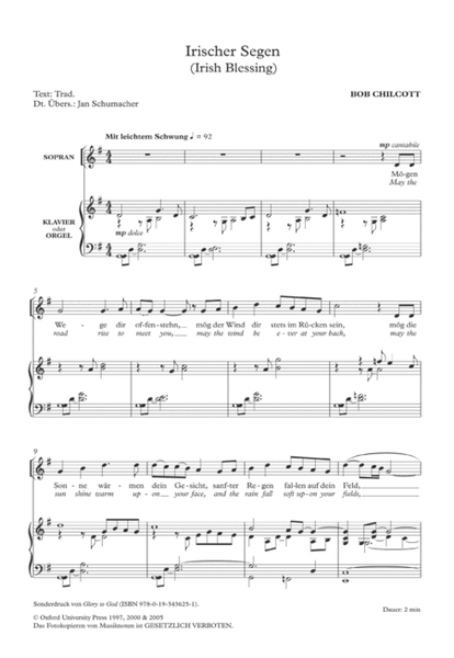 Irischer Segen by Bob Chilcott, SATB gemischter Chor - download